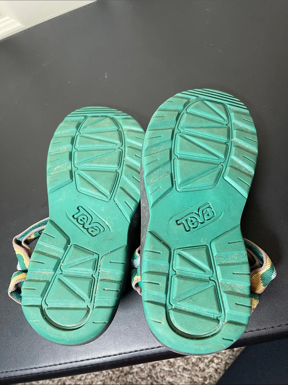 Teva Multicolor Camo Strap Sandals with Teal Accents